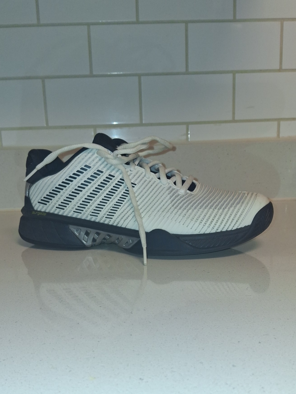 K-Swiss Men's White and Navy Athletic Sneaker